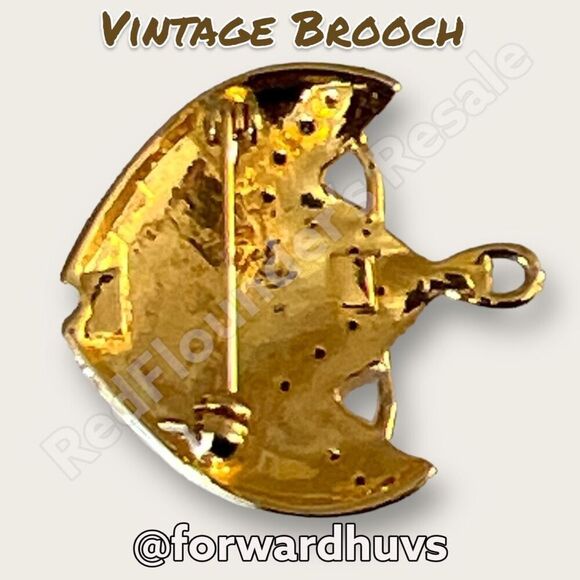 Vintage Enamel & Rhinestone Fish Brooch - Picture 3 of 6